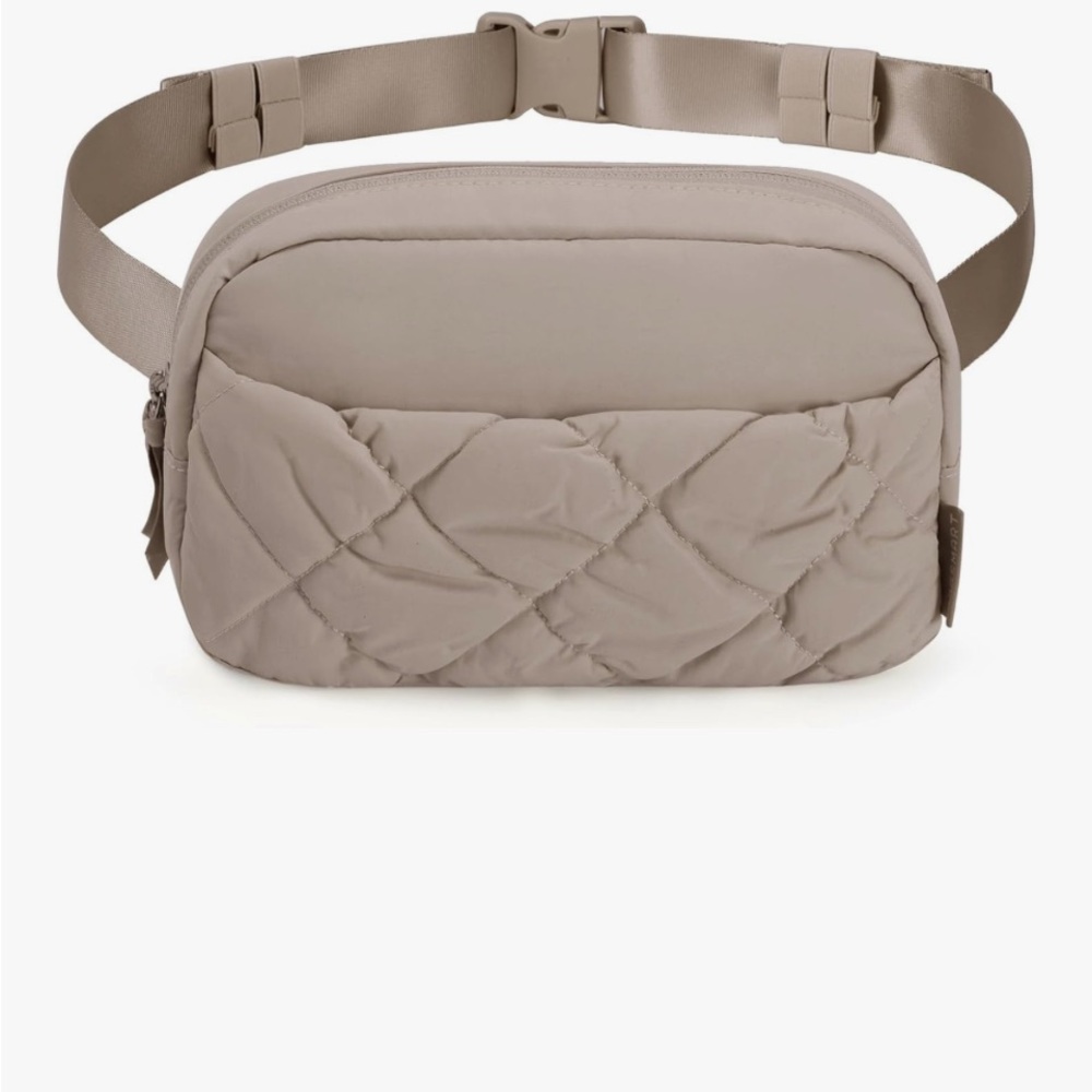 Elegant Quilted Crossbody Bag in Taupe